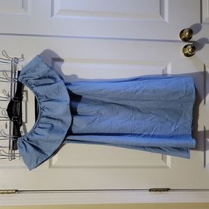 Blue off shoulder dress